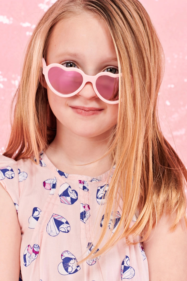 Pink Heart Rosegold Sunglasses