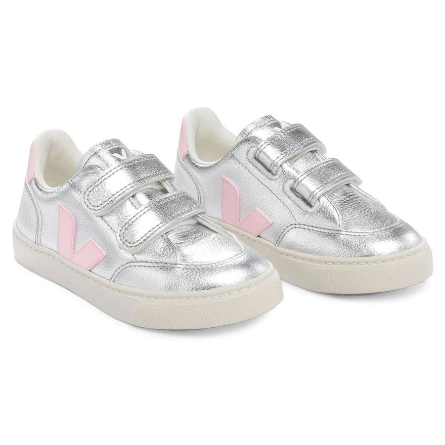 V-12 Silver Pink Velcro Sneaker