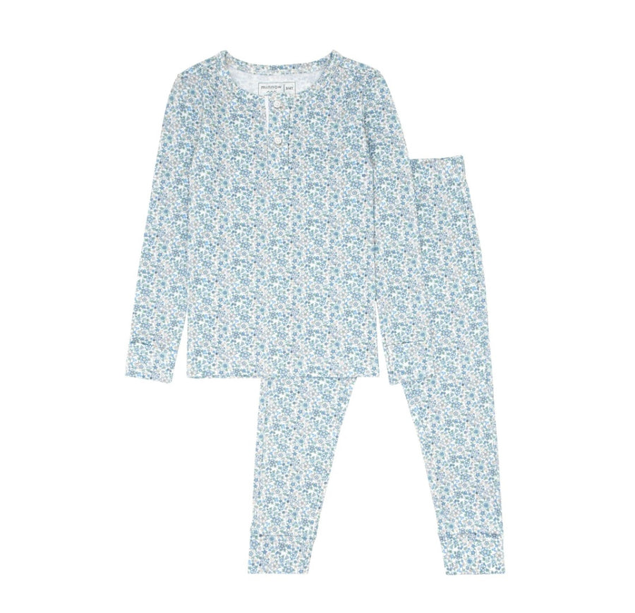 Slate Floral Pima Pajama Set