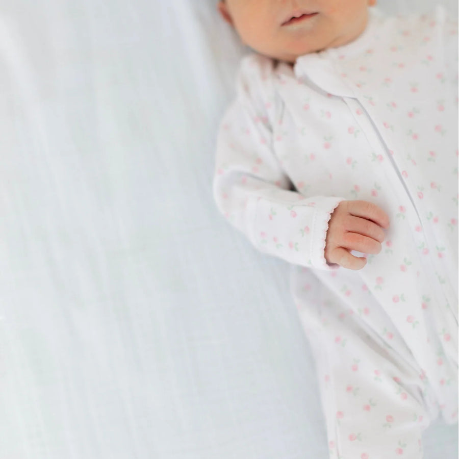 Juliette's Classics Pink Floral Zipper Footie