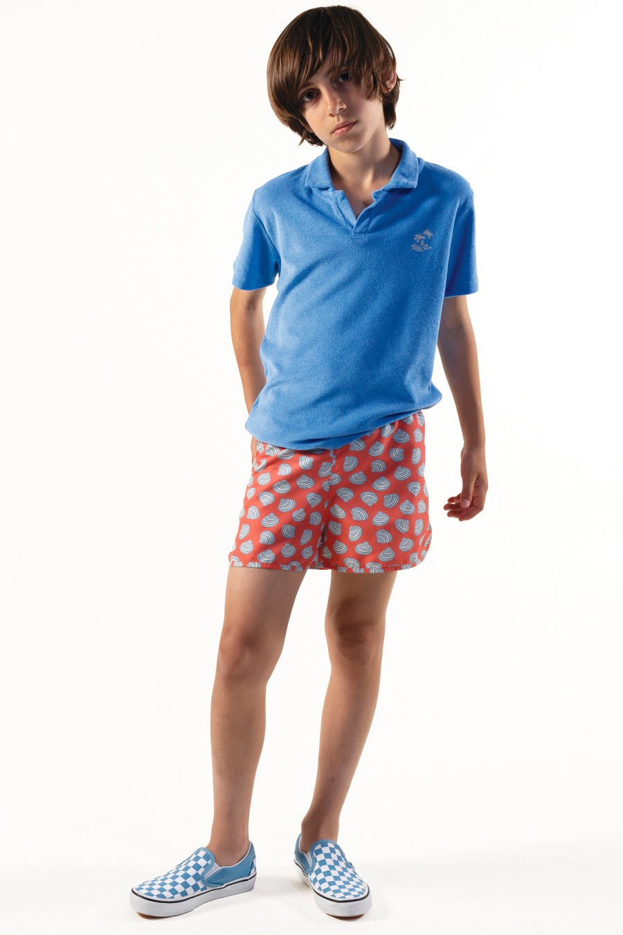 Luis Tangerine Shell Swimsuit