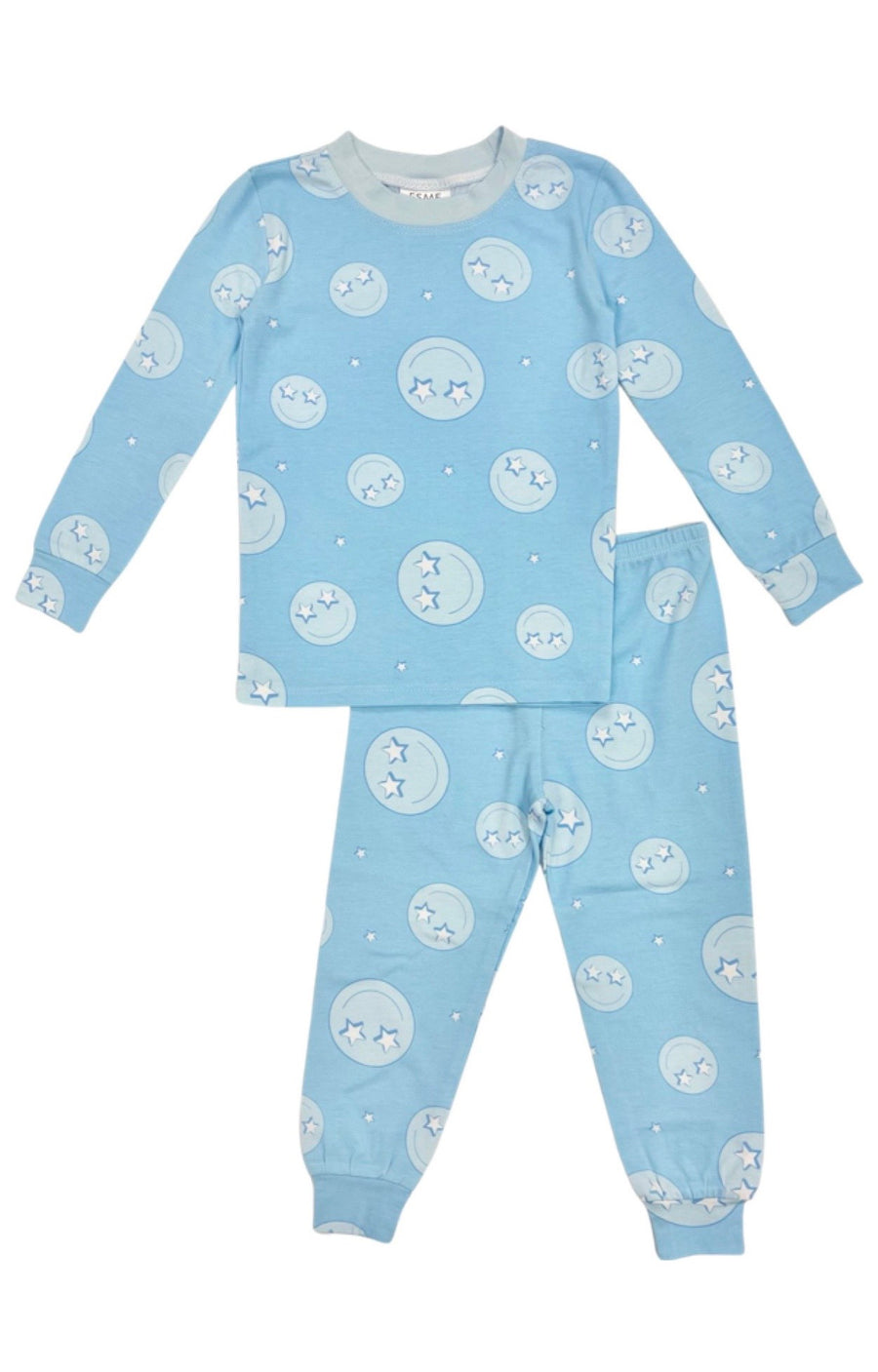 Blue Happy Face Pajama Set