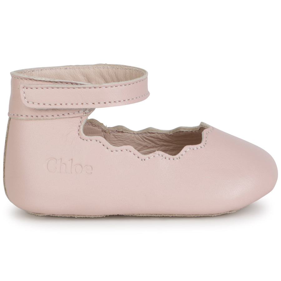 Pink Scalloped Ballerina Shoes