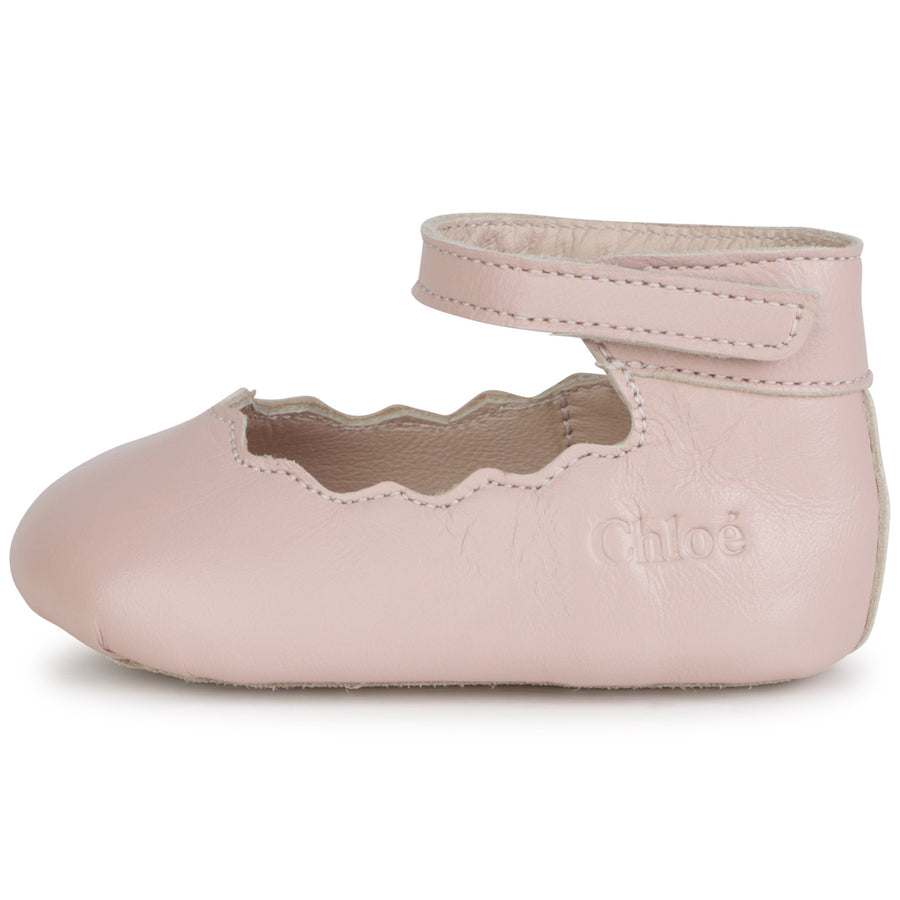 Pink Scalloped Ballerina Shoes