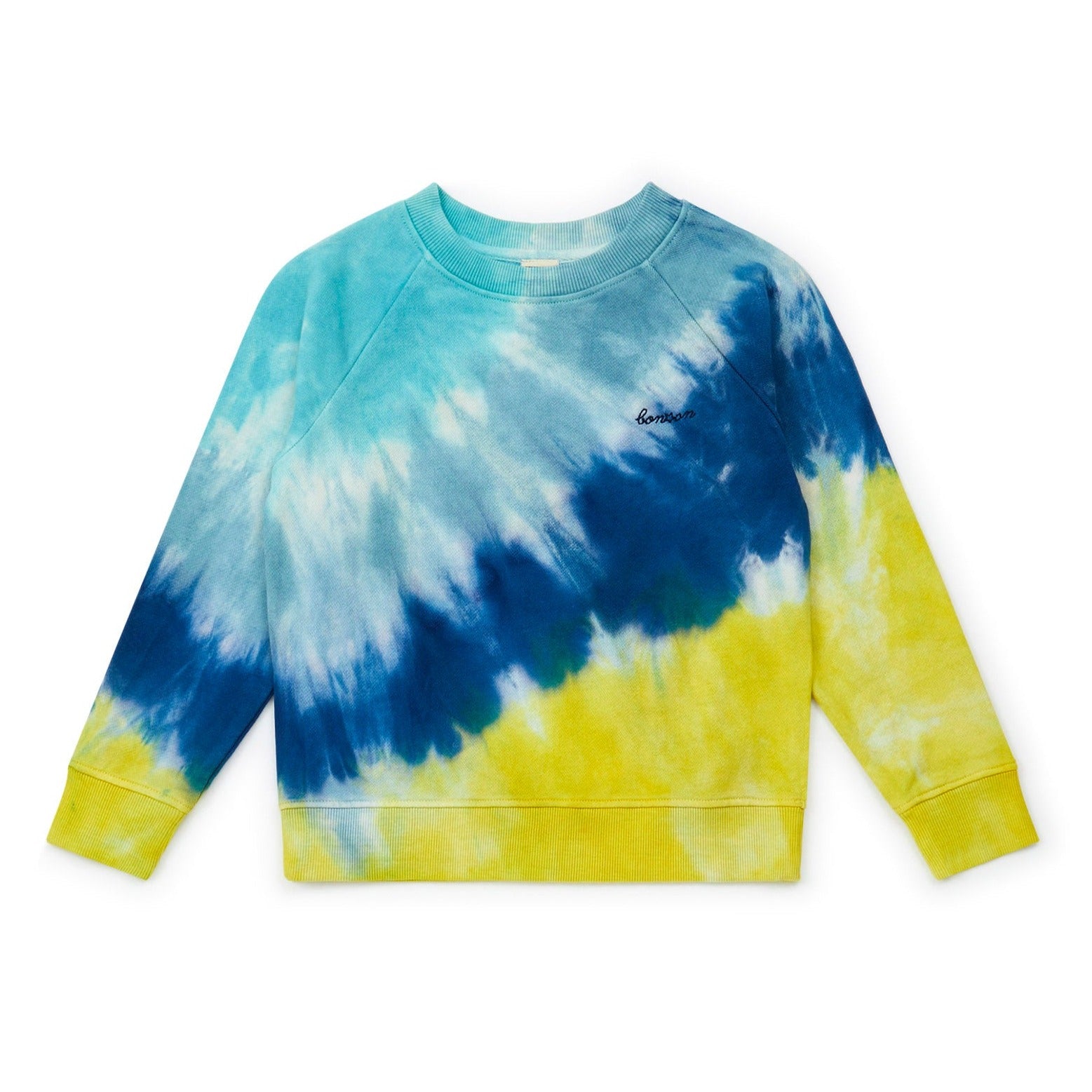 Blue and yellow tie dye 2024 sweatshirt