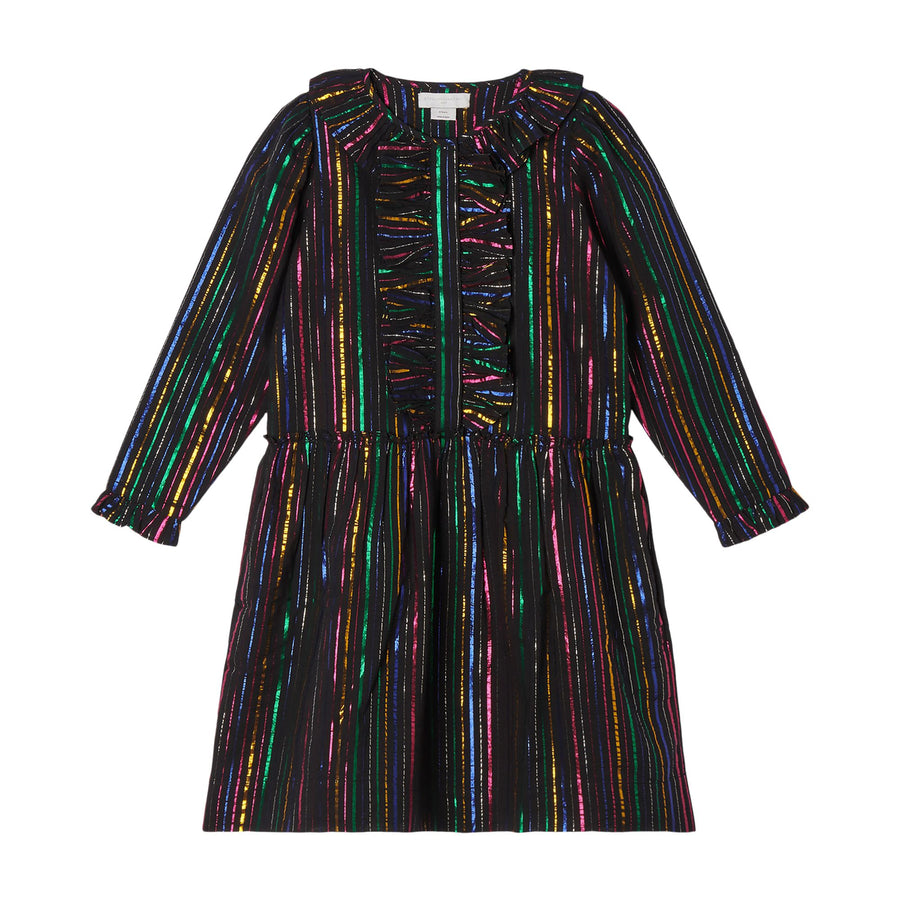 Rainbow Lurex Striped Dress