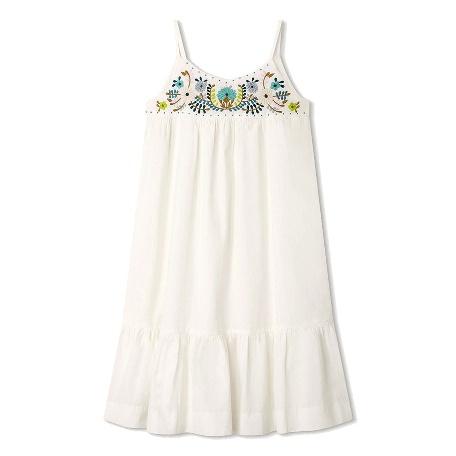 Anya Off White Floral Embroidered Dress