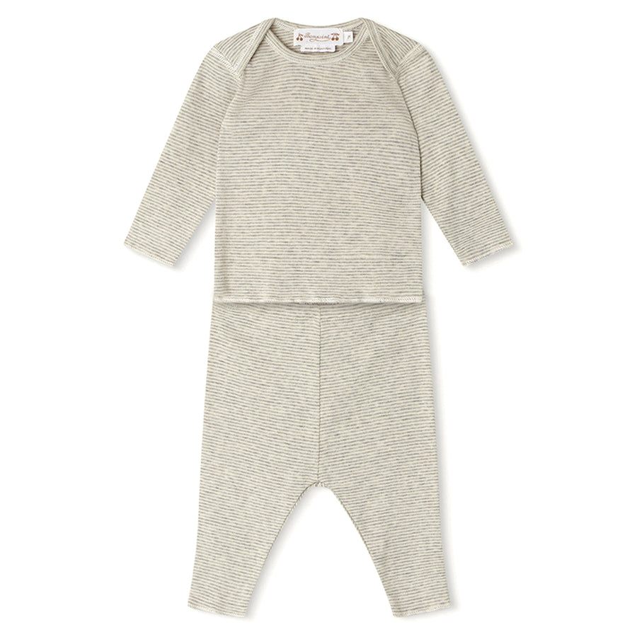 Timi Light Grey Striped Pajama Set