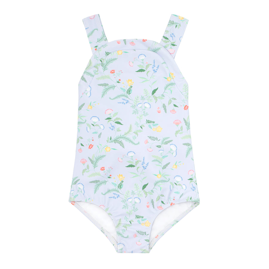 Bay Lavender Floral One Piece with Back Bow