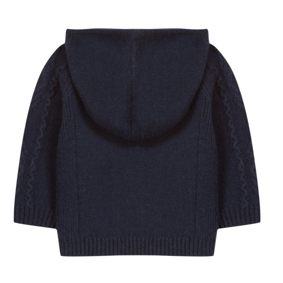 Marine Cableknit Hooded Sweater