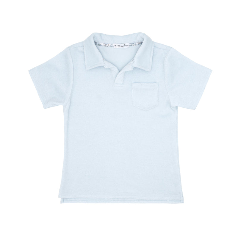 Light Blue French Terry Polo Shirt