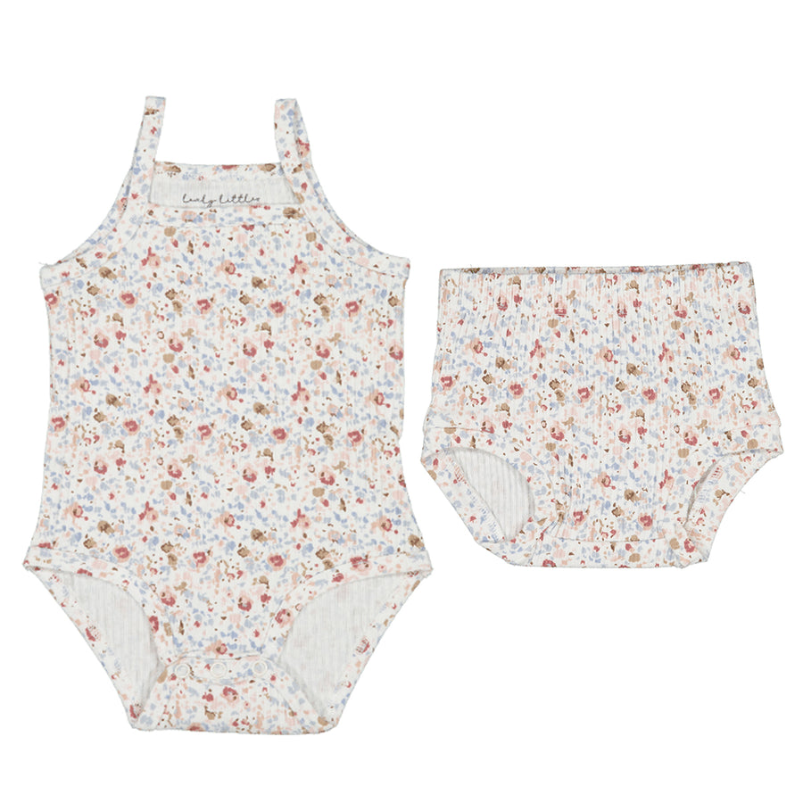 Evelyn Floral Onesie and Bloomer Set