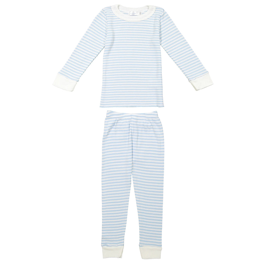 Ocean Blue Stripe Long Sleeve Pajama Set
